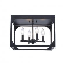 Trans Globe 11711 BK - 4LT FLUSHMOUNT MID CENTURY-BK